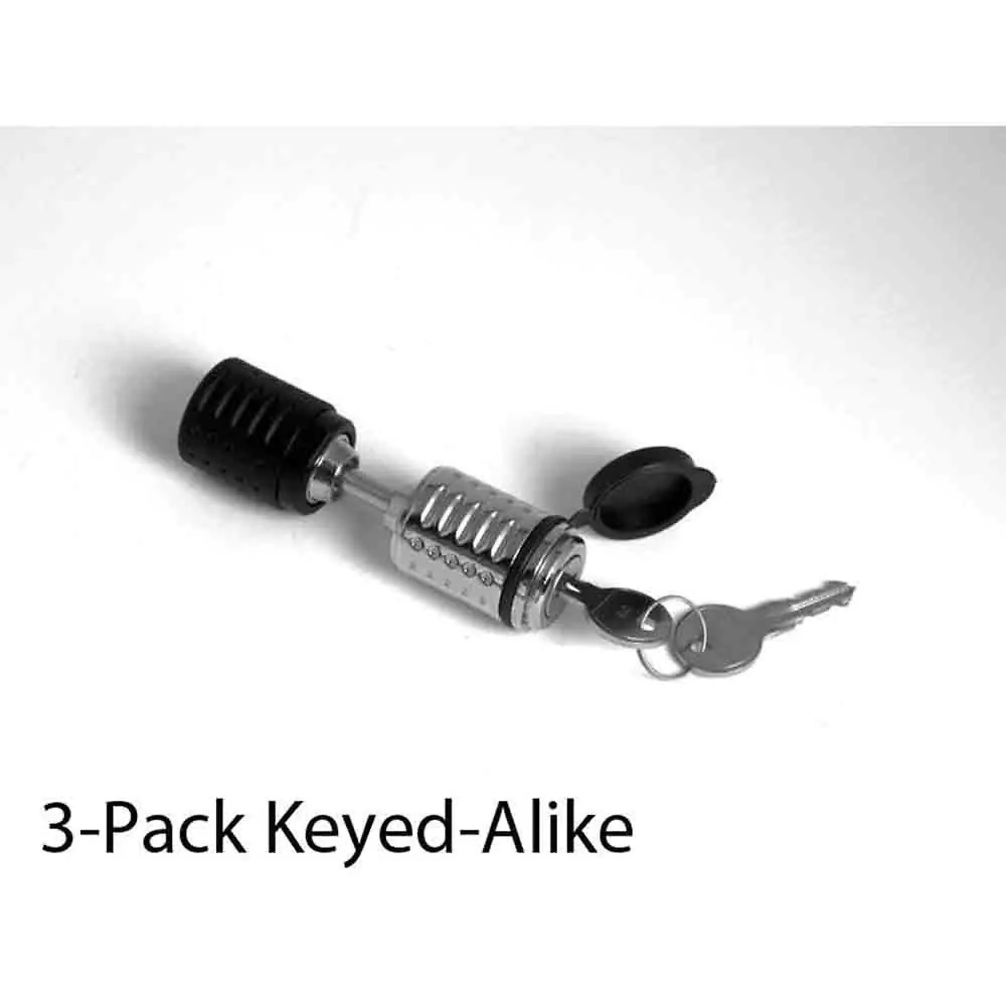 DeadBolt Adjustable Coupler Latch Lock Set — 3-Pack, Keyed Alike, 1/4in. Diameter, Rubber Coated Ends, Model# RC-2-KA3